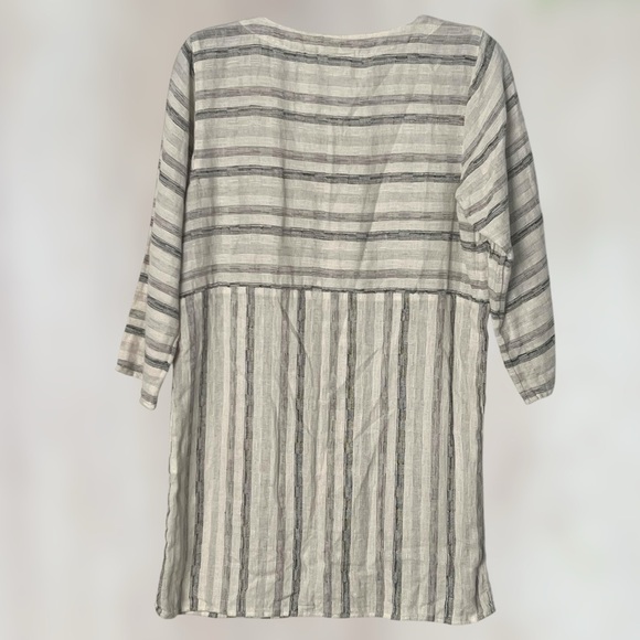 J. Jill Linen Blend Tunic Size XS Oversized Top Boho Lagenlook Beachy Neutral - Picture 12 of 12